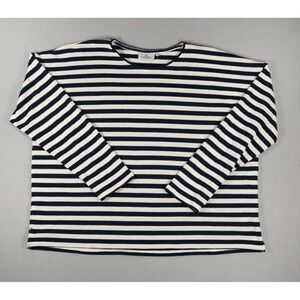 Passenger Made to Roam Striped Pullover Women's XXL Navy Cream